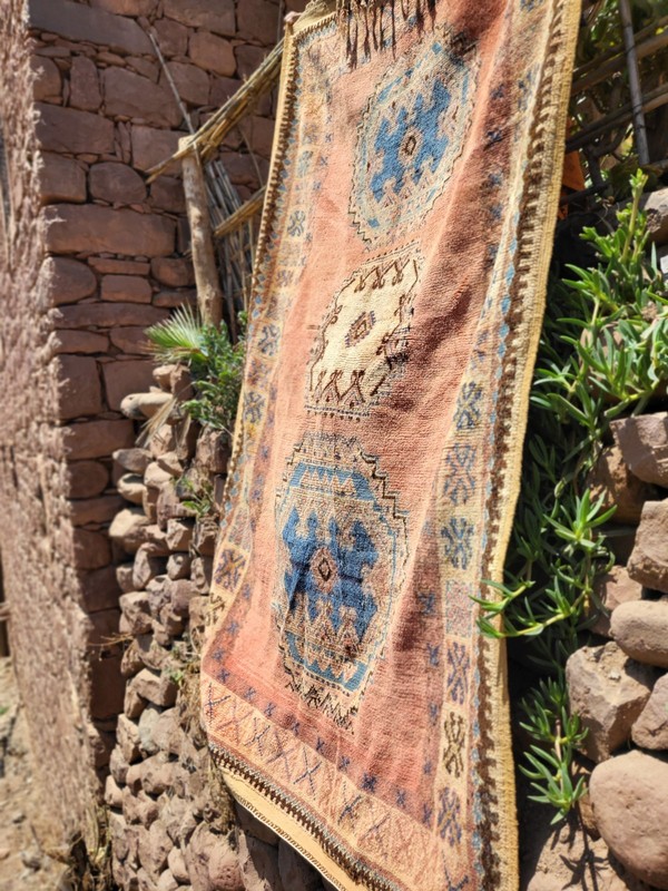 Antique Moroccan Berber Atlas Amazigh carpet handwoven rug Geometric Style gallery
