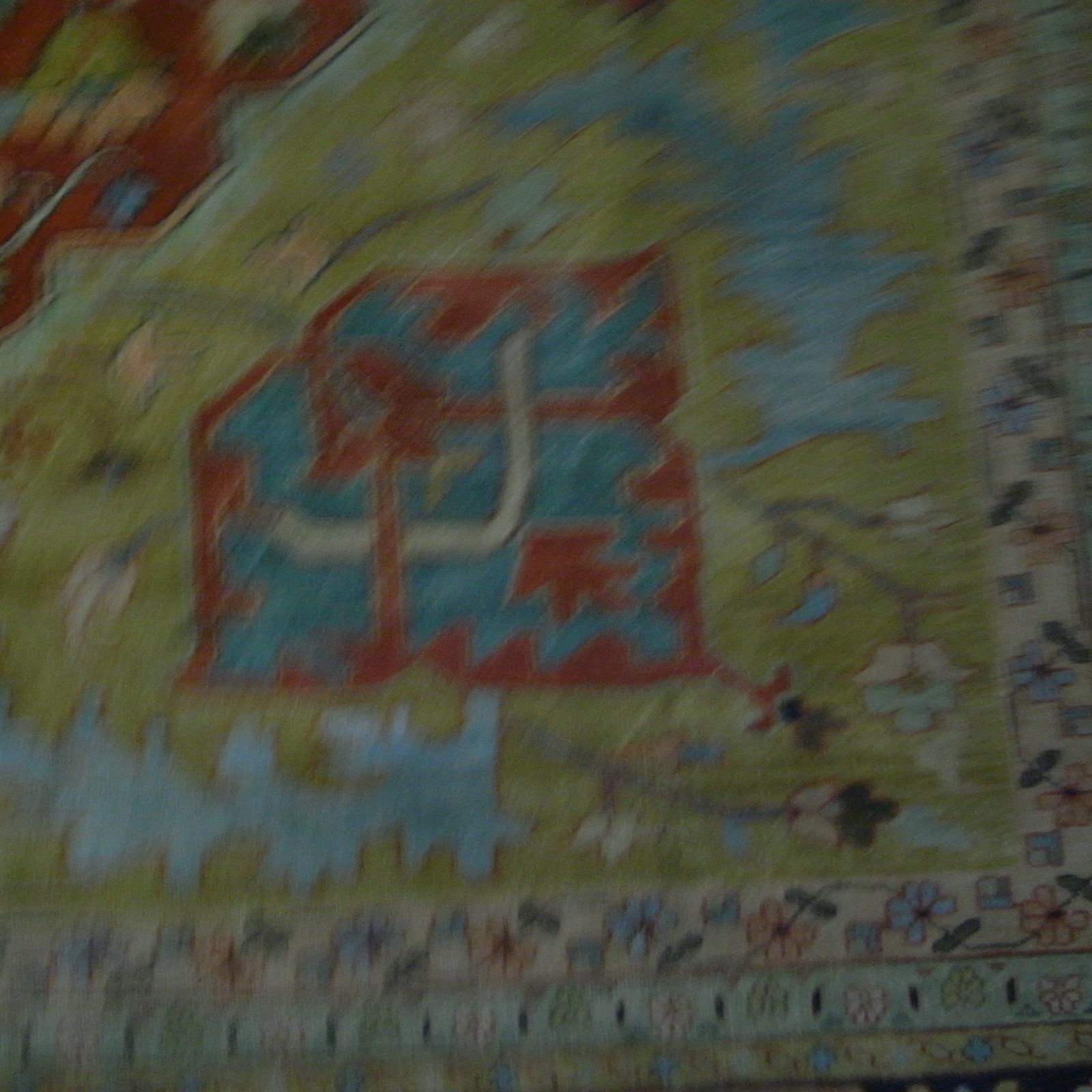 Genuine W Asian antique Heriz carpet 12x15ft (11'11"x14'10) c 1900 vegetable dy gallery