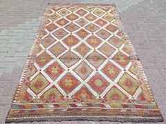 Handmade Turkish Large Kilim, Vintage Boho Rugs, Carpet Floor Teppiche 57″X104″
