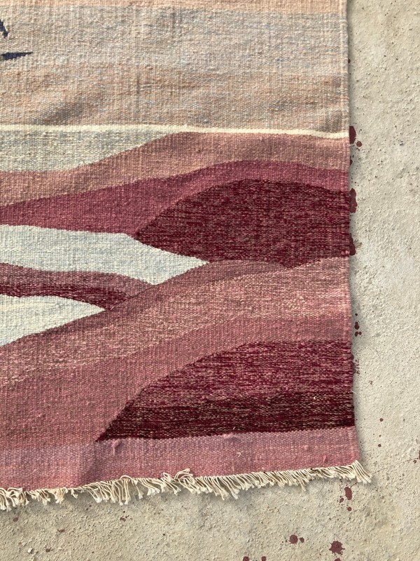 Vintage Traditional Handmade Landscape Polish Floor Wool Tapestry Rug 153x106 cm gallery