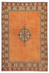 Vintage Hand-Knotted Area Rug 5’6″ x 8’2″ Traditional Oriental Wool Carpet