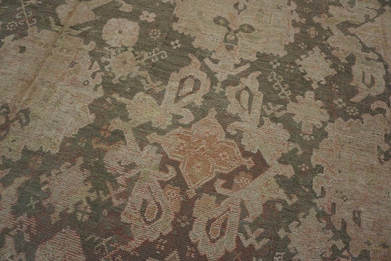 Antique Turkish Oushak Carpet 15'×21'6" Taupe & Rose Pink Allover gallery