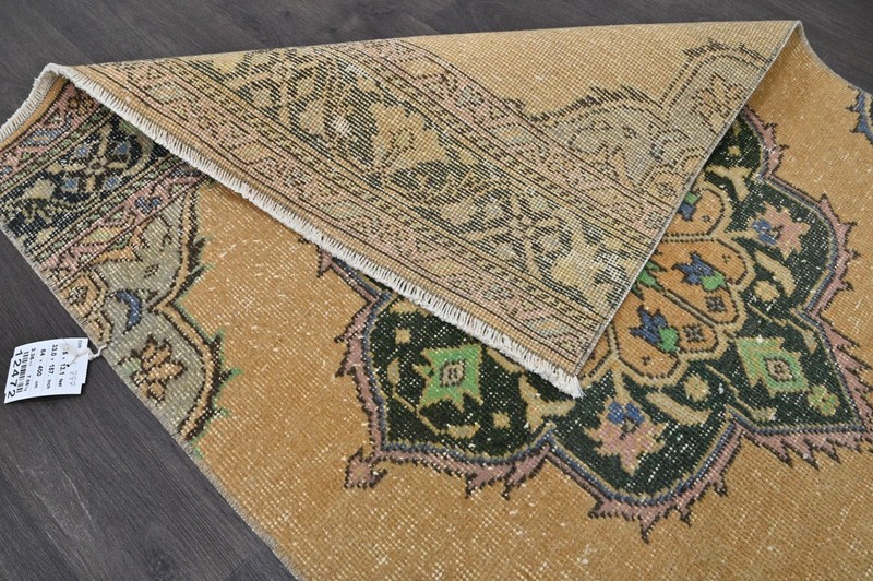 Vintage Turkish Runner Rug 3x13ft BEIGE Handmade Anatolian Oushak Hallway Wool gallery