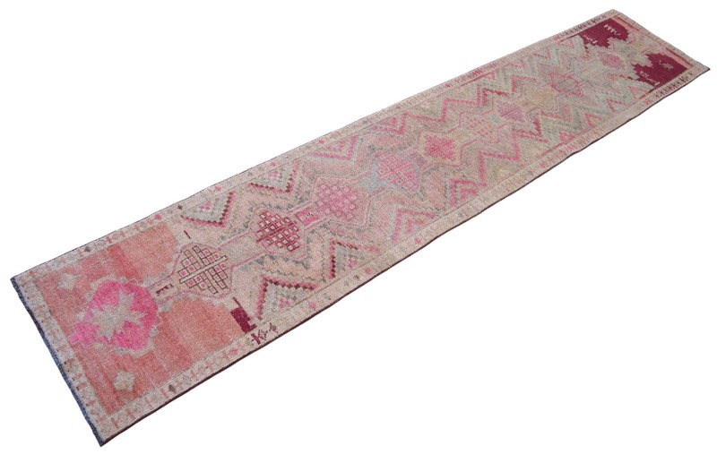 3x13 ft Runner Turkish Rug HandMade Long Hallway Rug Kitchen Decor Rug 30"x152" gallery
