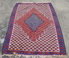 Vintage Handmade Turkish Bokhara Wool Red Oriental Rug 161×117 cm