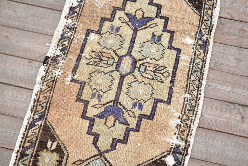 Turkish Carpet Hand Knotted 1x3 Size Doormat Chair Multi Color Rug 49x116cm gallery