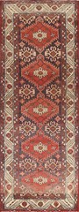 Vintage Geometric Sarouk Tribal Hand-knotted Traditional Runner Rug 3×10 Carpet