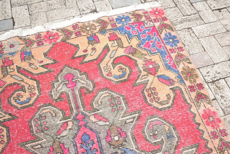 Turkish Rug 50''x84'' Vintage 4x7 Muted Color Oushak Pink AMAZING Rug 128x216cm gallery