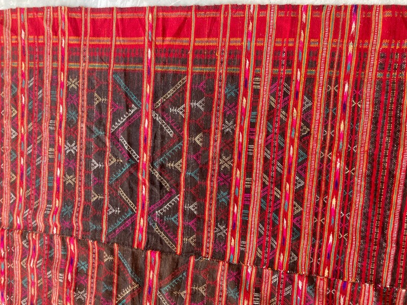Vintage Traditional Handmade Turkmen Nomadic Wool Kilim Floor Rug 256x135cm gallery