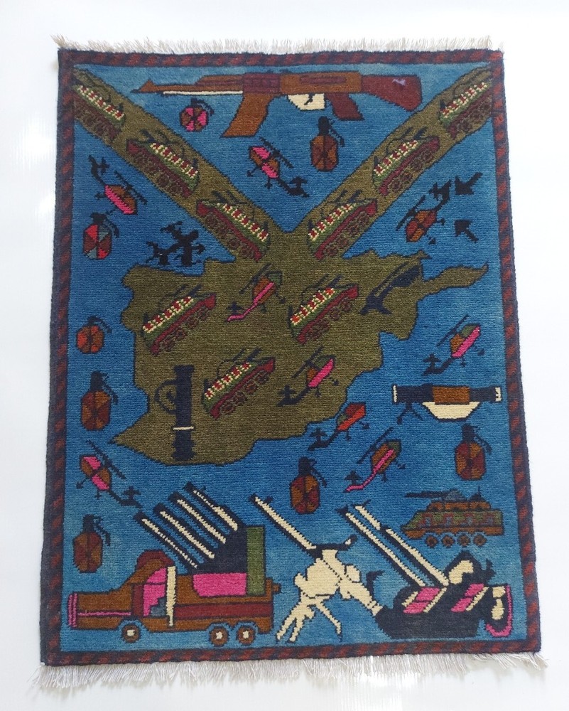 78x59 CM TRADITIONAL AFGHAN WAR RUG TRIBAL ART RUG Mini rug Handicrafts #98
