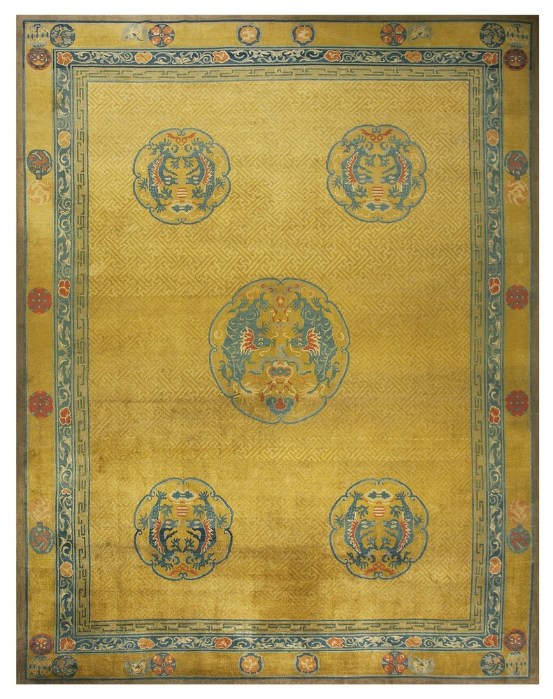 12X15 Antique Chinese Wool Area Rug 1925
