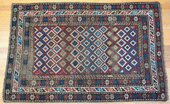 3’5″ x 5’4″ Antique 1860s Shiravan Caucasian Hand Knotted Wool Rug