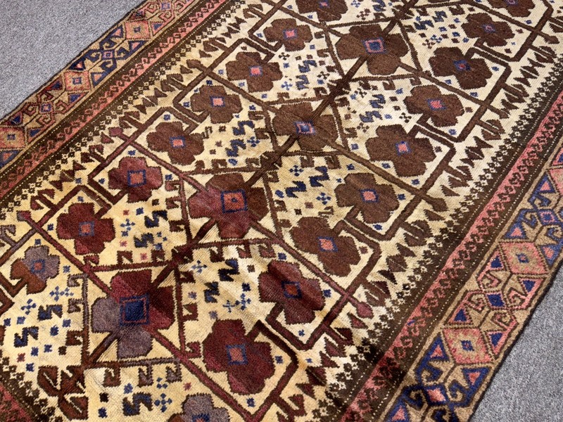 Fine Afghan Vintage Tribal Baluchi Rug 4x7 ft Hand Knotted Antique Oriental Rug gallery