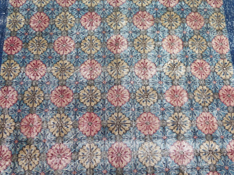 Boho Rug Vintage Rug Handmade Rug Turkish Carpet 5x8 Rug Modern WoolRug 61"x102" gallery