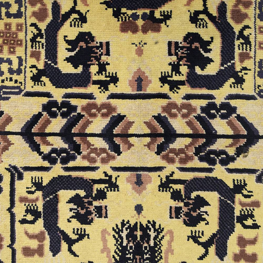 TIBETAN SADDLE RUG WOOL PILE DRAGON MOTIF TIBET CHINA TEXTILES 20TH C. gallery