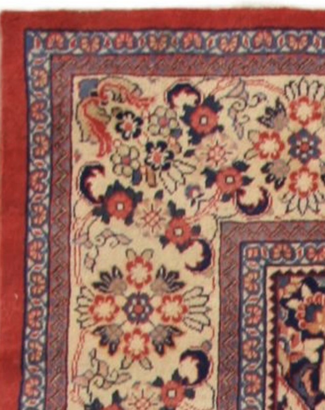 Vintage Original Area Rug Oriental Red Knotted Wool MAHAL Antique Rust 10 X 14f gallery