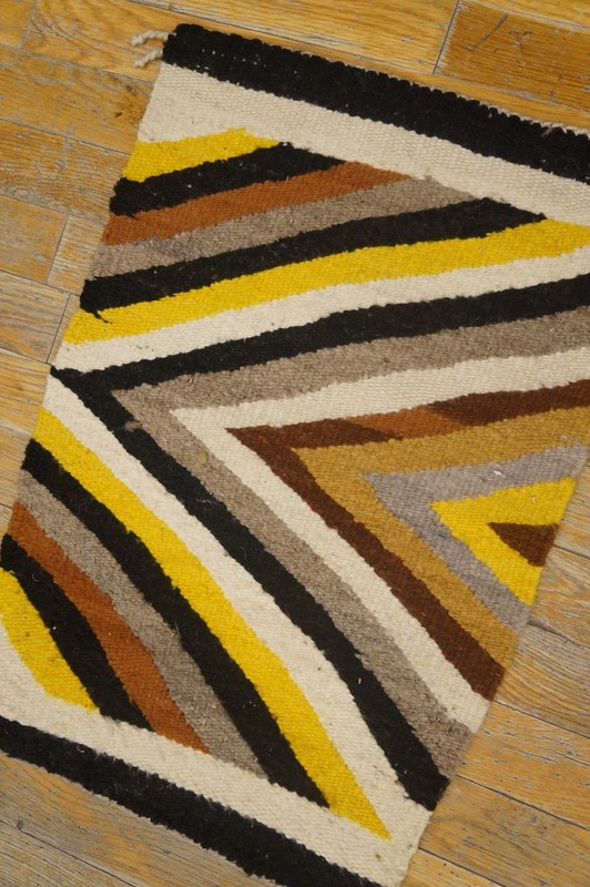 1'x2' Small Square Tribal Antique Geometric Native American Navajo Flatweave Rug gallery