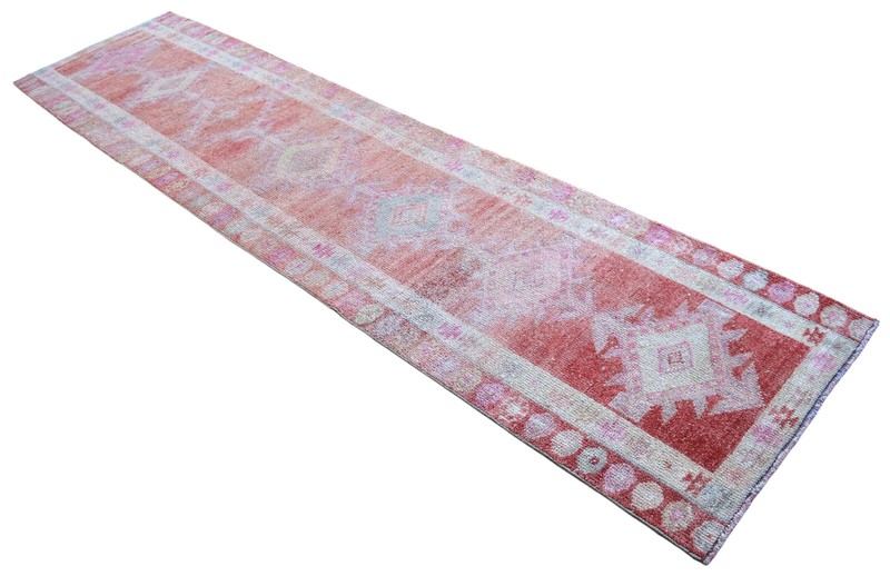 3x10 Runner Turkish Rug HandMade MUTED COLOR Hallway Rug Kitchen Decor Rug PINK gallery