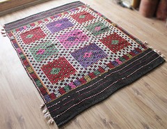 Turkish Kilim Rug 54”x73” Hand Woven Adana Cicim Kilim 139x186cm