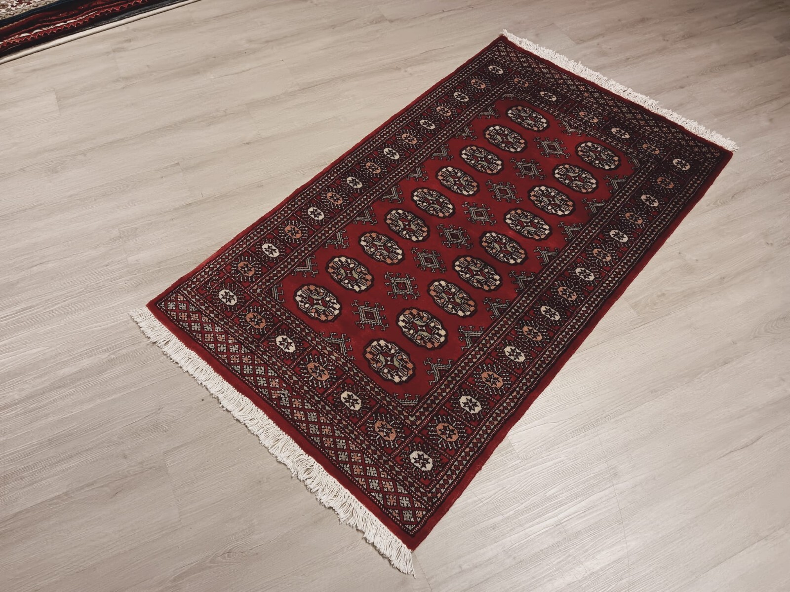 3x5 All-over-Pattern Deep Red Handmade-Turkish-Knotted Fine Soft Wool Rug 586342 gallery