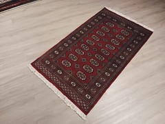 3×5 All-over-Pattern Deep Red Handmade-Turkish-Knotted Fine Soft Wool Rug 586342
