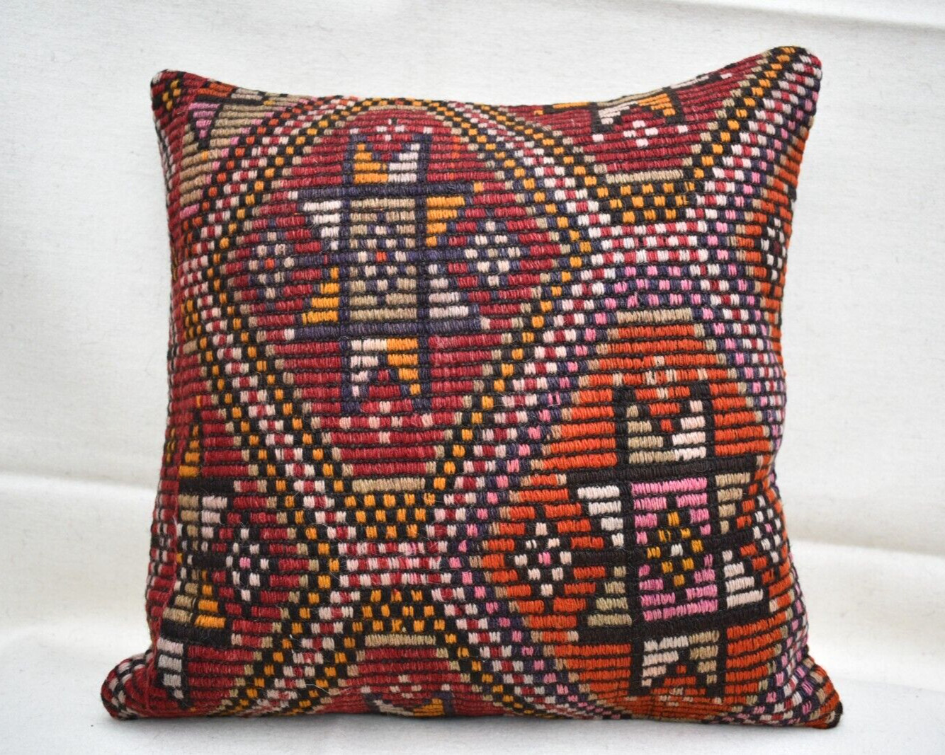 16''x16'' Decorative Handmade Turkish Kilim Pillow Cover Sofa Rug Cushion Cover gallery