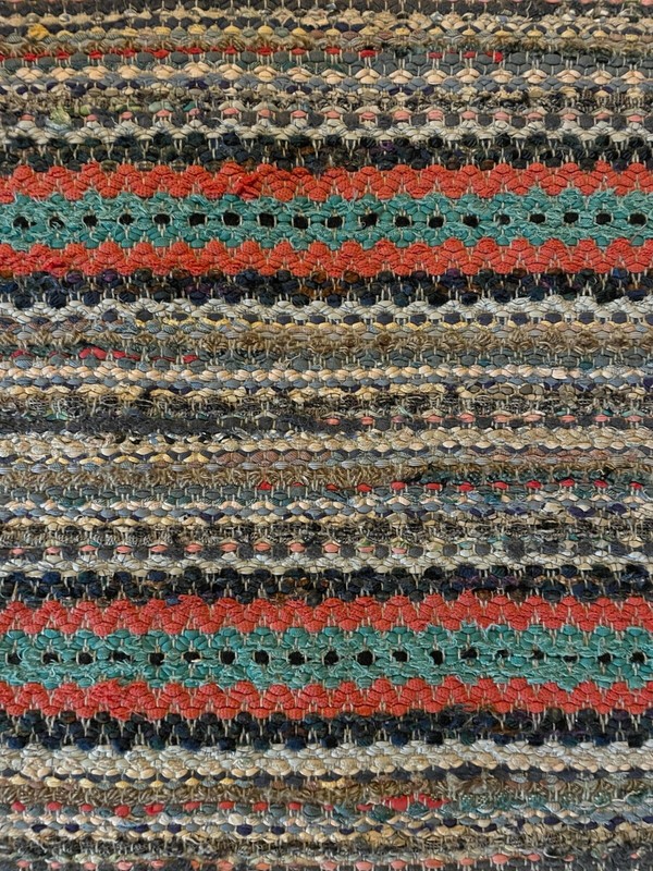 Special Antique Swedish Hand Made Rag Rug (27 x 124 inches) VERY LONG gallery