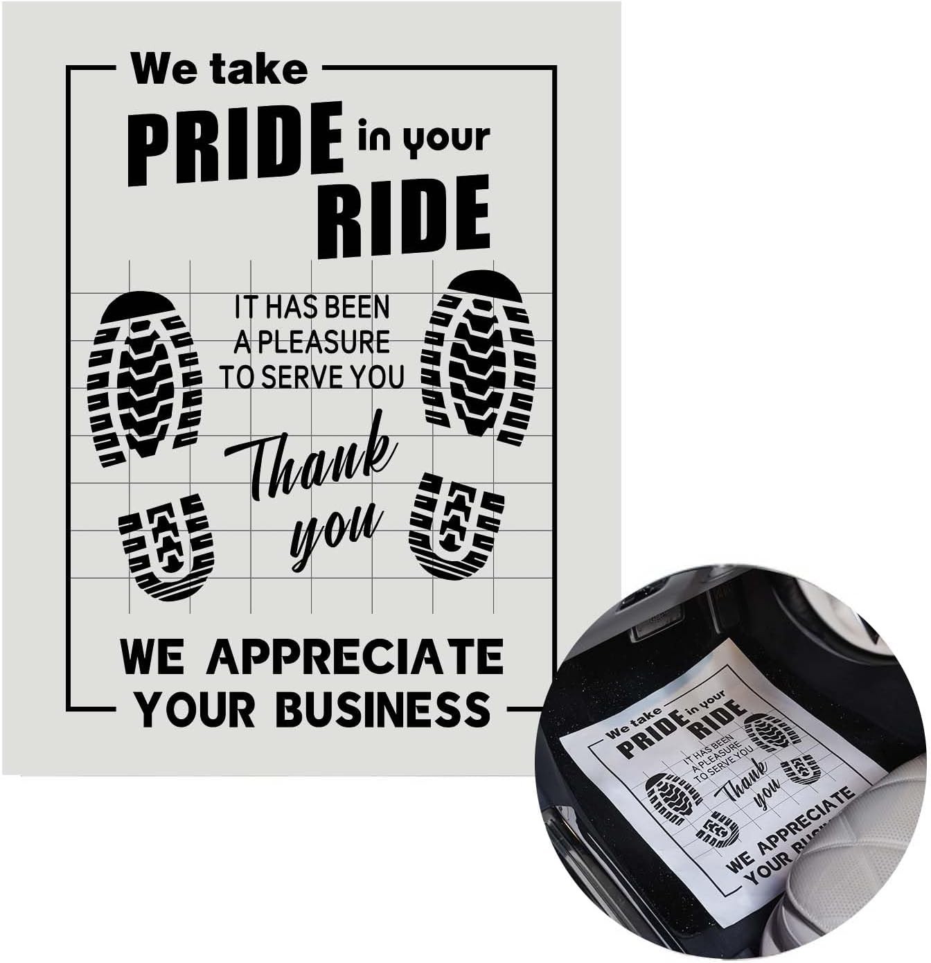 100Pcs Disposable White Kraft Paper Car Floor Mats 20"x16" Waterproof Auto Foot gallery