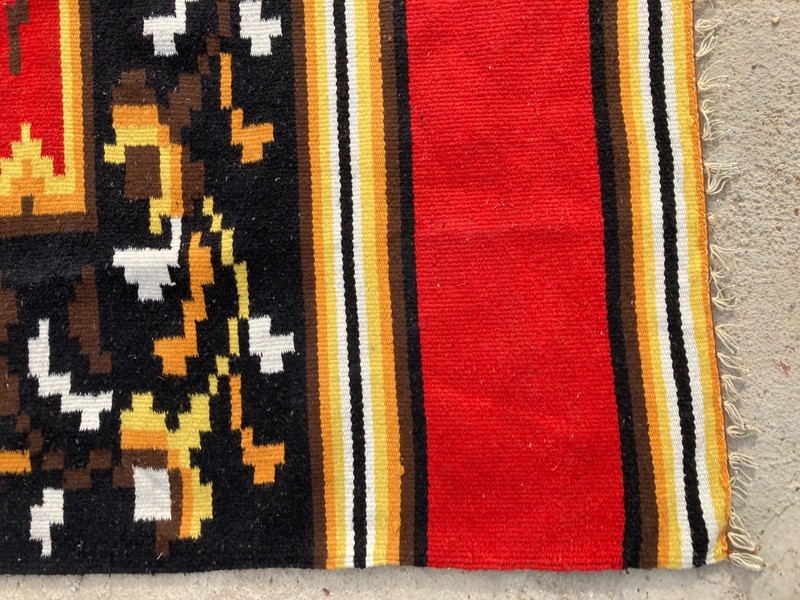 Vintage Handmade Turkish Bessarabian Style Floral Bird Wool Kilim Rug 190x124 cm gallery