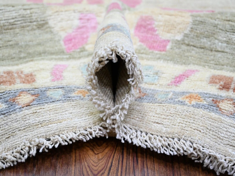 11'10"x15'5" Light Gray,Vegetable Dyes Soft Wool,Hand Knotted Angora Oushak Rug gallery