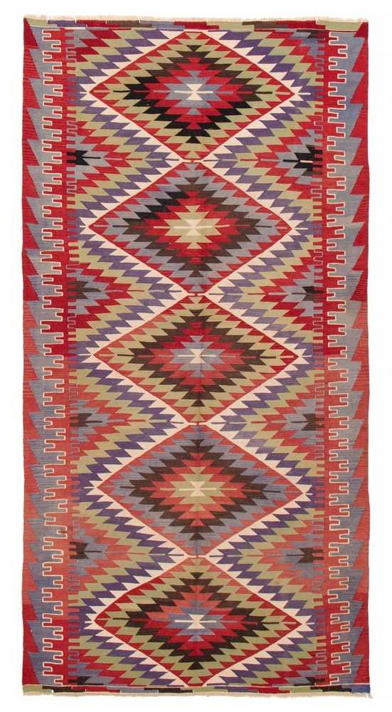Vintage Hand Woven Area Rug 5'5" x 10'6" Traditional Wool Oriental Carpet