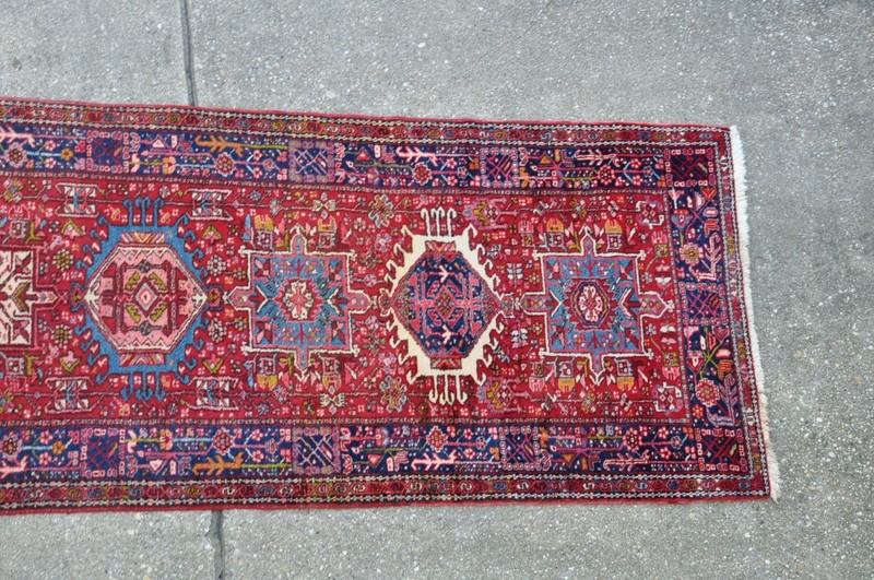 Semi Antique Heriz Family Karajeh Rug Runner 3.9x14.6 #596 gallery