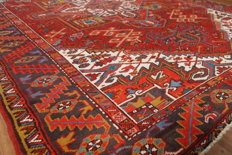 Traditional Geometric Red Wool Heriiz Tribal Handmade Vintage Room Size Rug 8x10 gallery