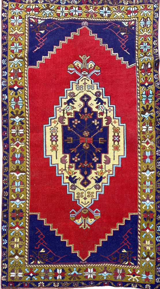Handmade rug,Turkish area rug,Vintage rug,Oushak red rug,Carpet 4,1 x 7,8 ft
