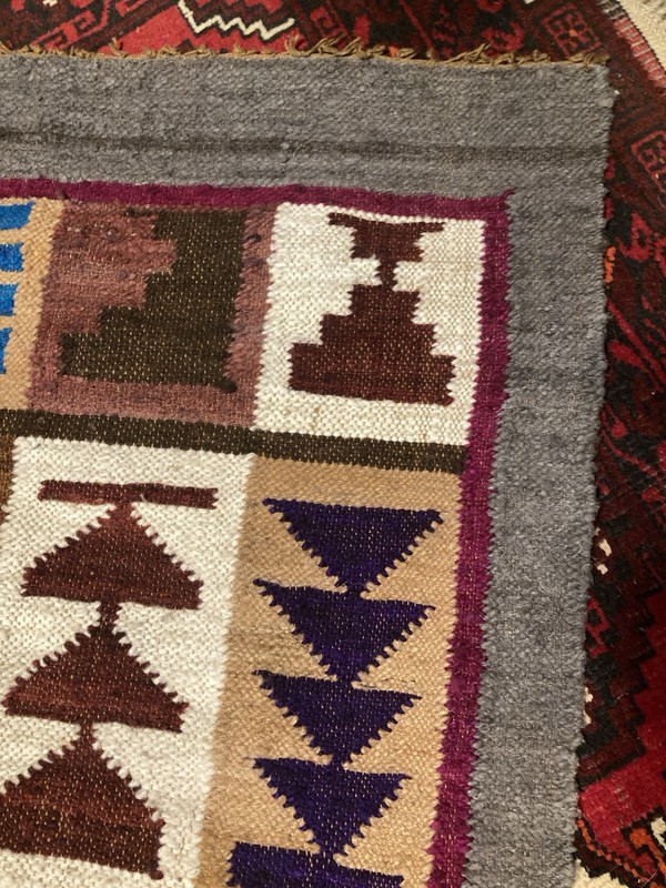 Vintage Traditional Handmade Peruvian/ Incan Wool Tribal Kilim 4.8 x 2 ft Runner gallery