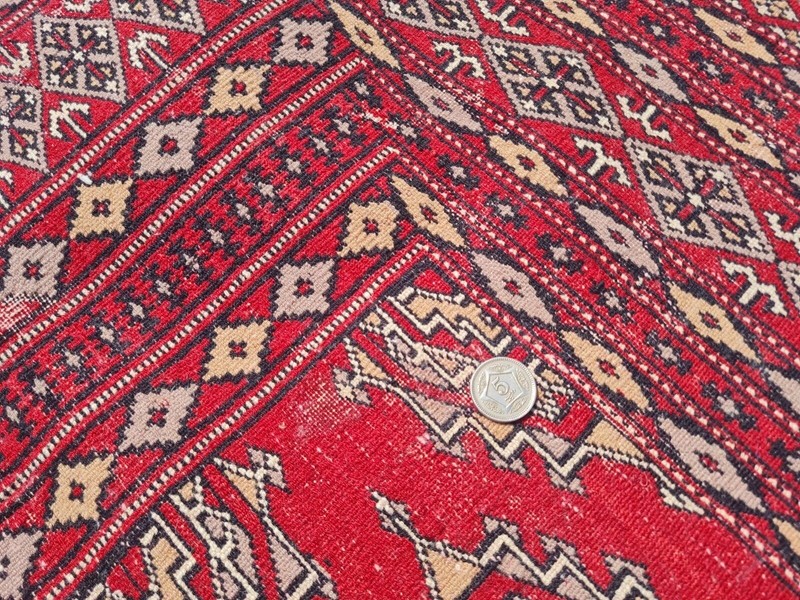 Amazing Hand knotted Vintage Pakistani Bokhara Jhaldar Wool Area Rug 6 x 5 Ft gallery