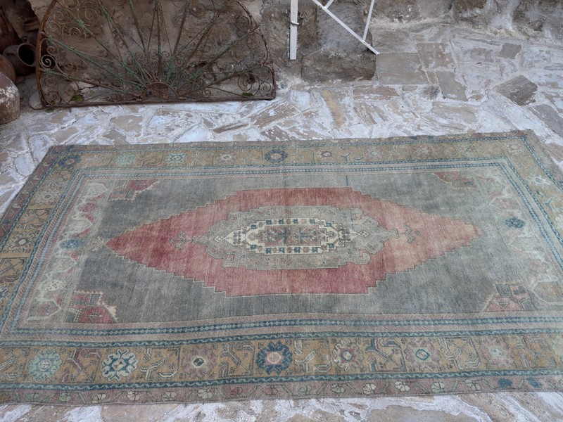 Red Vintage Handmade Carpet 4'6" x 8'10" Wool Oriental Traditional Rug gallery