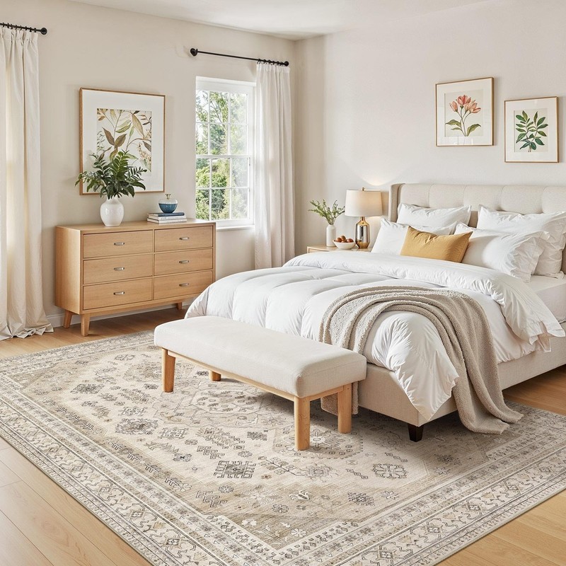 5x7 Washable Area Rug, Large Rugs for Living Room Stain Resistant Non Slip Ba... gallery