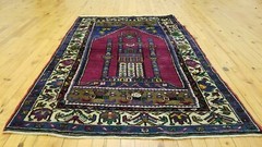 Exquisite Vintage 1950-1960’s Wool Pile 3’3″× 5” Yahyali Prayer Rug