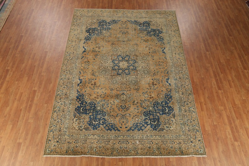Traditional Wool Rust Muted Room Size Area Rug Vintage Hand-made Carpet 8x12 gallery