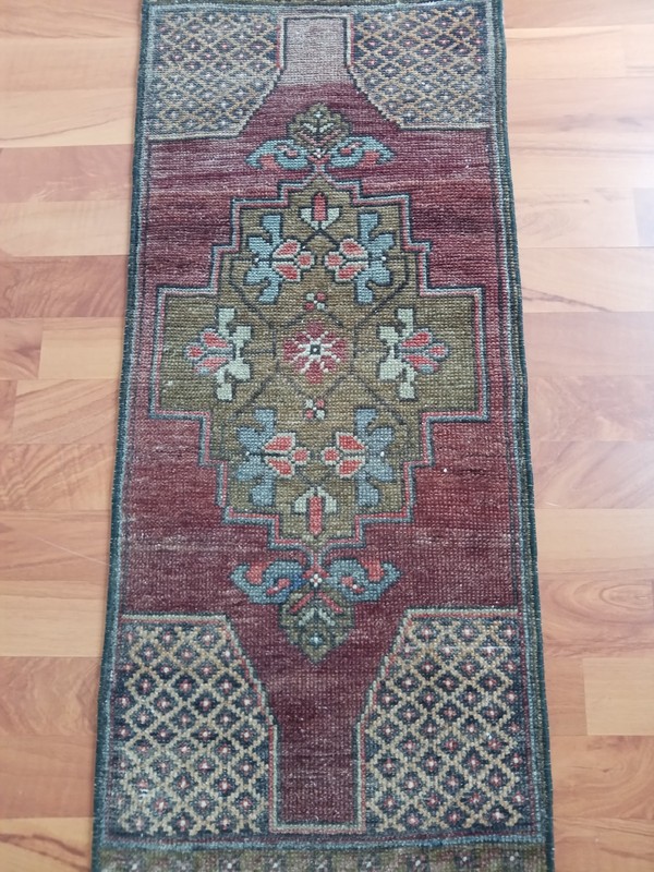 Small rug 2x3, Mini turkish rug, Door mat rug, geometric rug antique bath rug dd gallery
