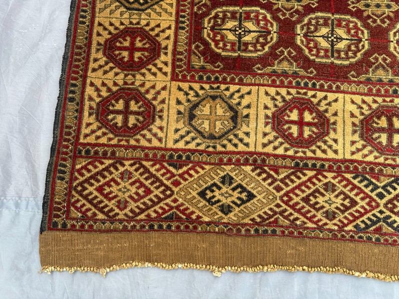 4'2x6'3 ft Antique Turkmen Tekke Rug Hand Knotted Wool Terracotta Red Area Rug gallery