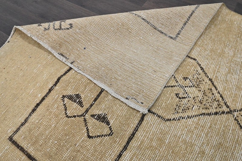 Vintage Turkish Runner Rug 3x11ft Wool Anatolian Handmade Hallway Oushak BEIGE gallery