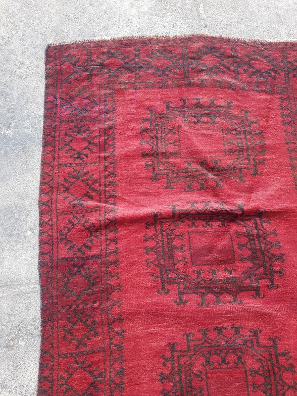 Vintage Hand Made Traditional Rug Oriental Wool Multicolor Carpet 260x105 cm gallery