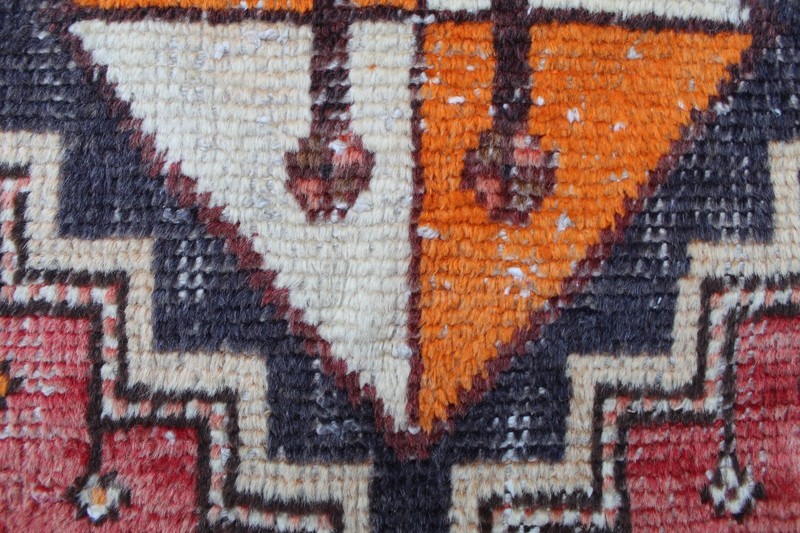 Vintage Worn Hand Made Traditional Oriental Wool Faded Red Rug 173x105cm gallery