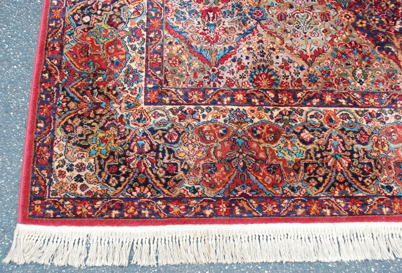 ANTIQUE EARLY KARASTAN KIRMAN MULTI_COLOR PANEL PATTERN#717 RUG CARPET 8.8 X10.6 gallery