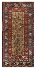 4.4×8.4 Ft Antique Gendje Shirvan Rug, East Caucasus, Late 19th Century
