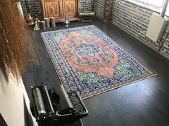 6.1X9.4 Large Vintage Orange Turkish Oushak Rug