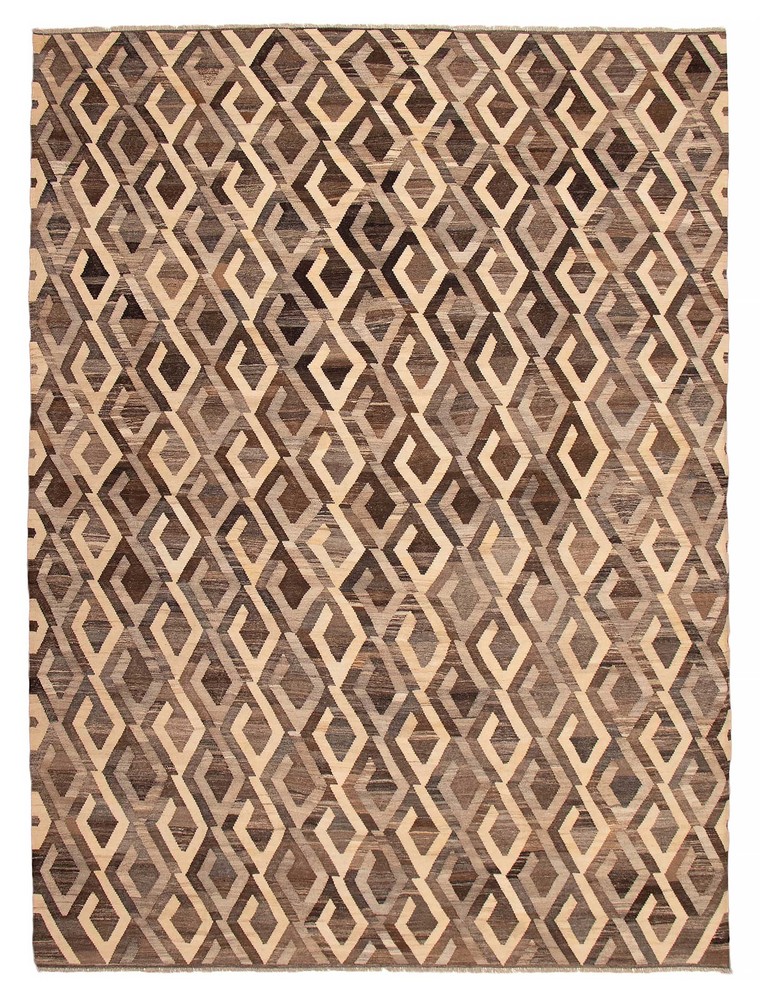 Vintage Hand Woven Area Rug 10'6" x 13'8" Traditional Wool Oriental Carpet