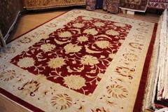 Top Quality 9’5″ X 11’3″ Handmade Oriental Rug red Background 100% Natural Wool